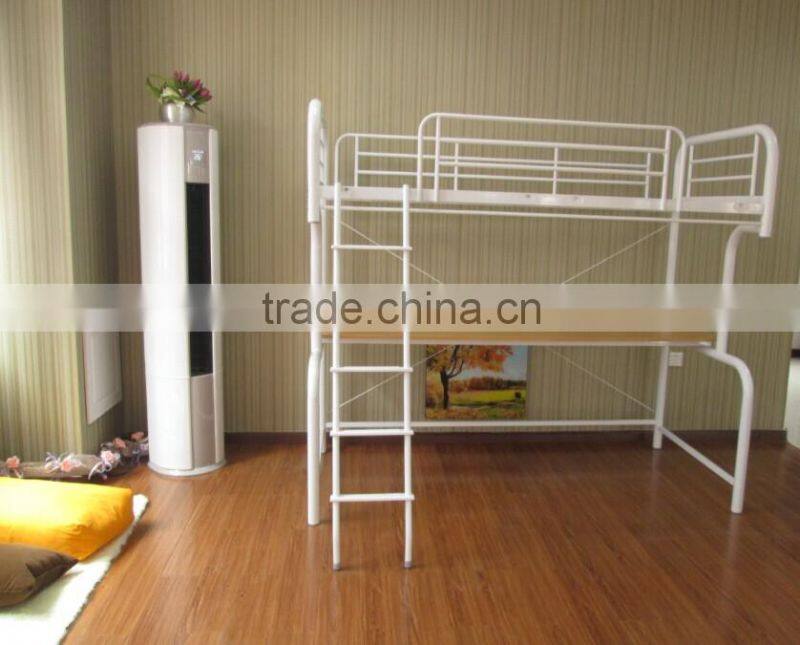 Metal Twin Loft Bed with desk Over Workstation, White