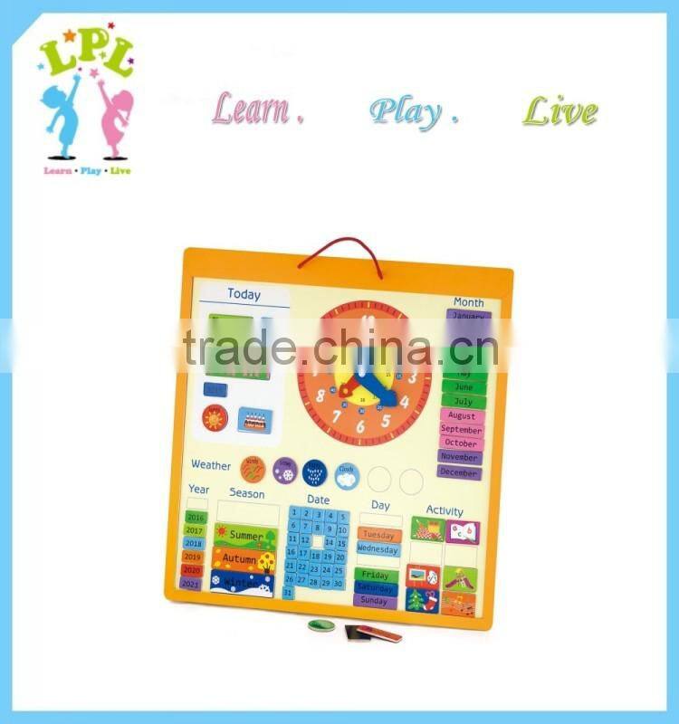 2016 Magnetic square calendar clock many kinds of puzzles and role play kids education toy