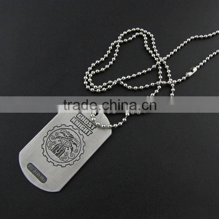Wholesale custom laser military dog tag with necklace