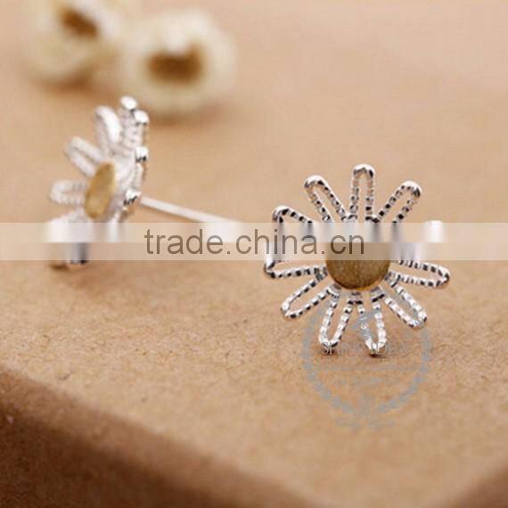 925 sterling solid silver leaf branch earring stud fashion women earring DIY jewelry 6730607