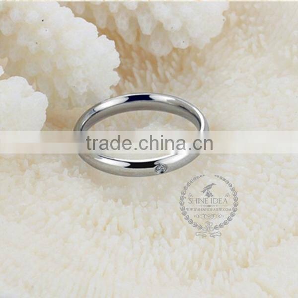 3MM Stainless steel round zircon simple ring fashion women ring wedding jewelry 6260486