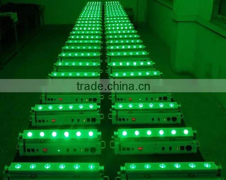 Professional Stage Lighting Rechargeable DMX Wireless Battery Powered Backdrop 6in1 RGBWAUV 6x18w LED Wall Washer