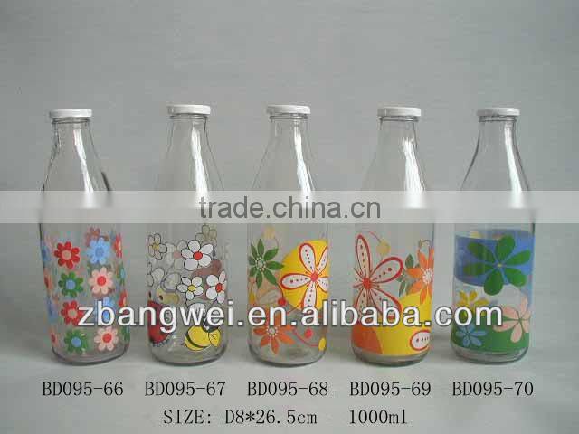 1 liter glass bottle for milk