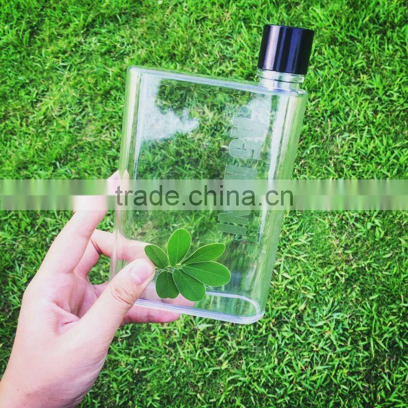 Hotselling Mini A6 Memo plastic Bottle Memo Water Bottle Flat notebook Bottle