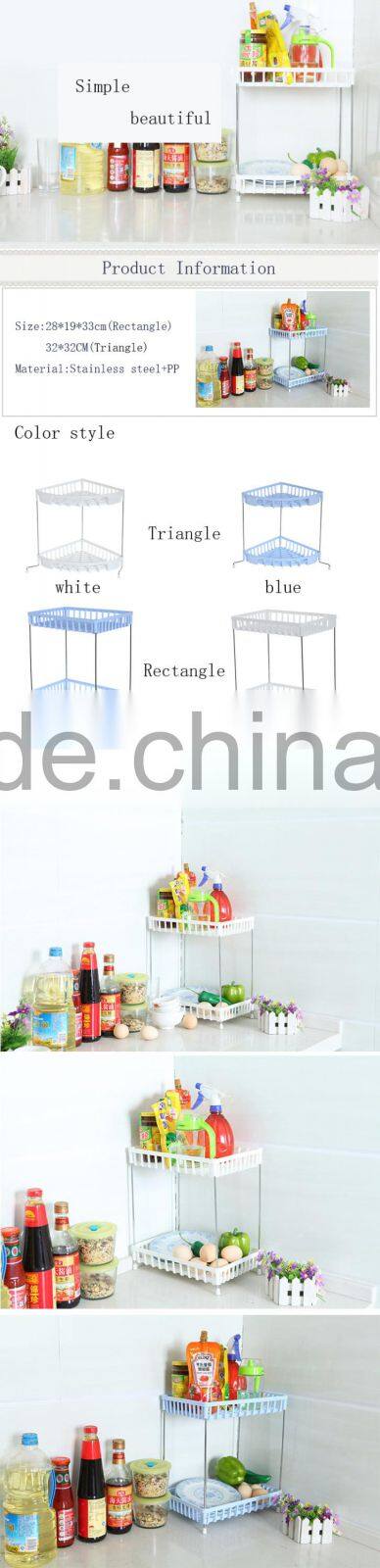 white triangle 2 Tier Two Layer Plastic Plate Cutlery Dish Draining Rack