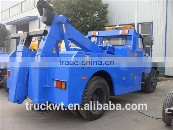 cheap dongfeng long head wrecker towing truck for sale 140HP