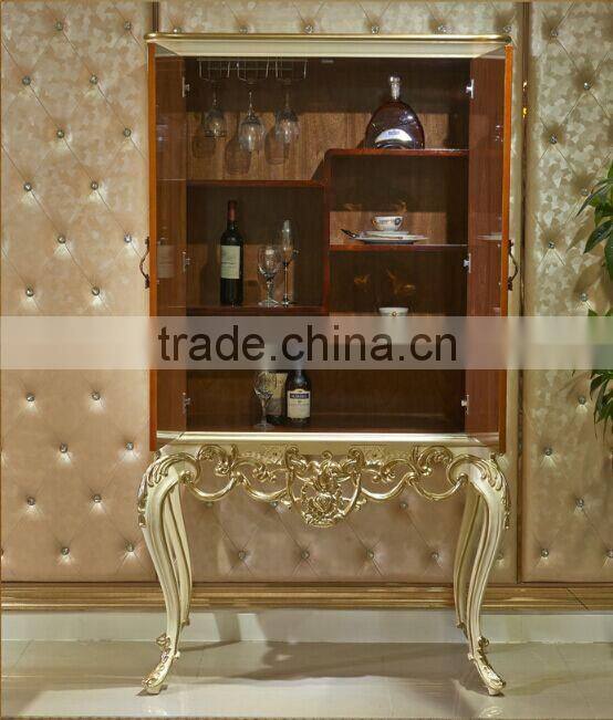 European Style Luxury Decorative Cabinet, Parquet Pattern Solid Wood Cupboard, Nice Carving Living Room Cabinet (BF01-ML046)