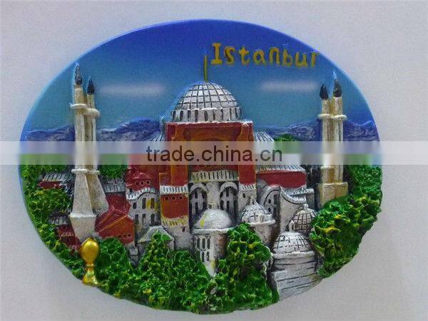 Turkey resin round fridge magnet