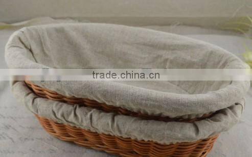 Oval Bread Wicker Willow Basket with LINEN
