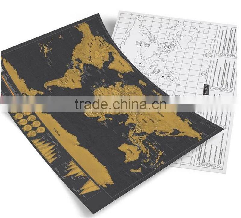 CT-750 Small black mini Map Black Luxury Creative Gifts World Edition map