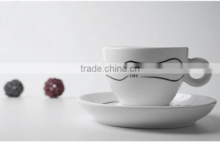 Haonai new style high quality new bone china coffee cup and saucer