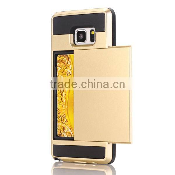Slip cover card slot phone case TPU + PC phone hull protective back cover for Samsung Note 7