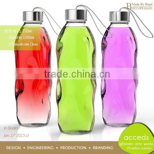 Colored Handmade 16Oz Glass Bottle For Soda