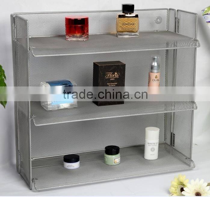High Quality Fashion 3 Tier Metal Mesh Bathroom Organizer/Sundry Organizer Stand