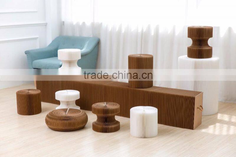 Weshine-Modern Accordion Paper Home Furniture Cattail Hassock