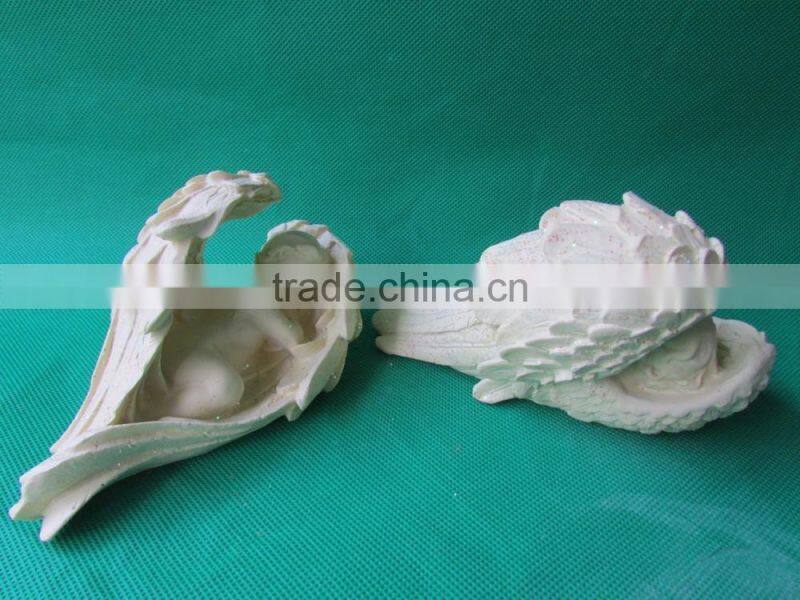 The resin little white sleeping angel sculpture