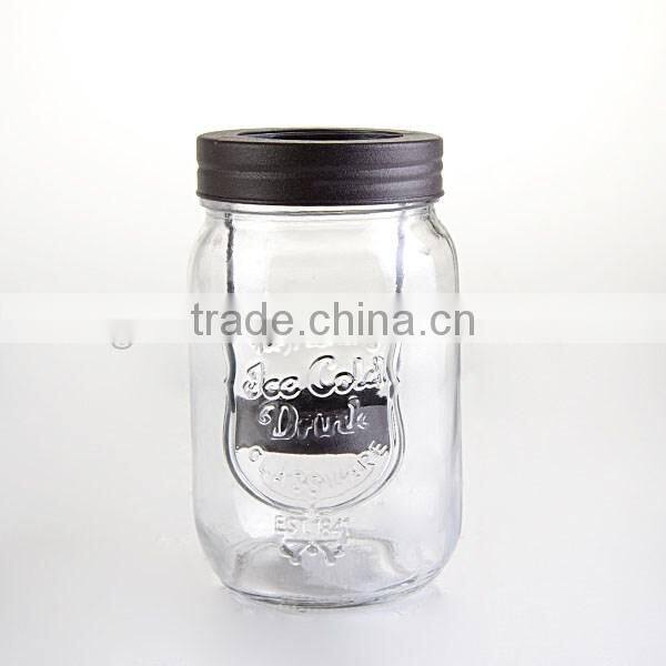 bright red color with paper transter candle holder glass mason jar with lid