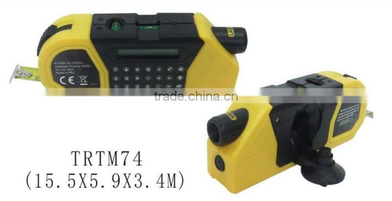 Multifunctional custom logo 3m measuring tape with laser spirit level
