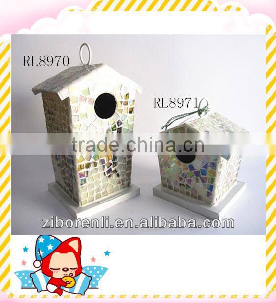 Best Selling Colored Wooden Bird House for Garden Decor