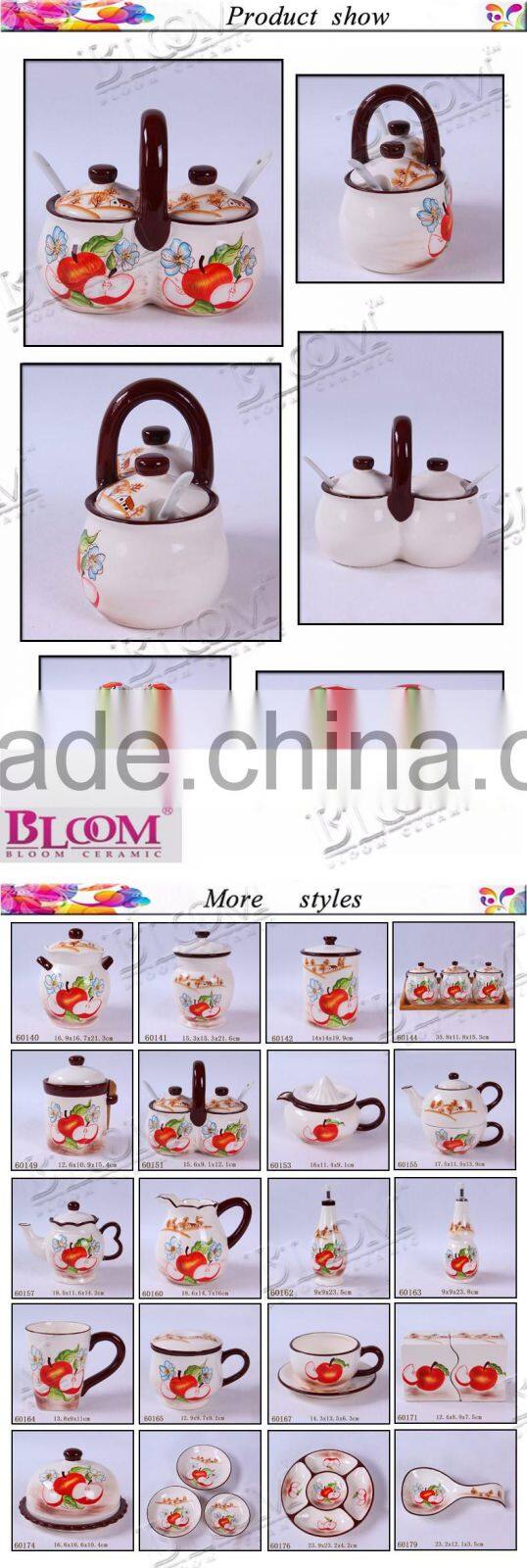 White ceramic decal desgin tableware gravy boat set