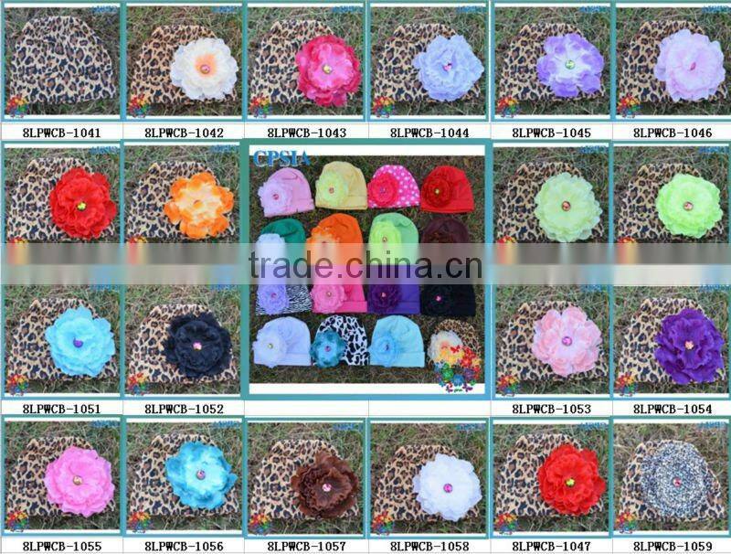 wholesale photo props Toddler Cotton knit beanie with peony flower