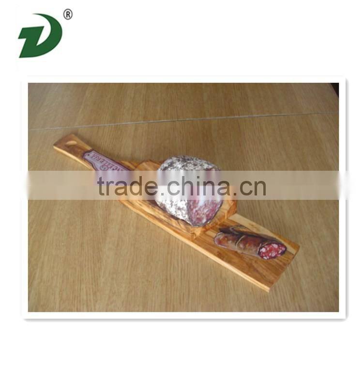 healthy and natural wood chopping cutting board/ salami