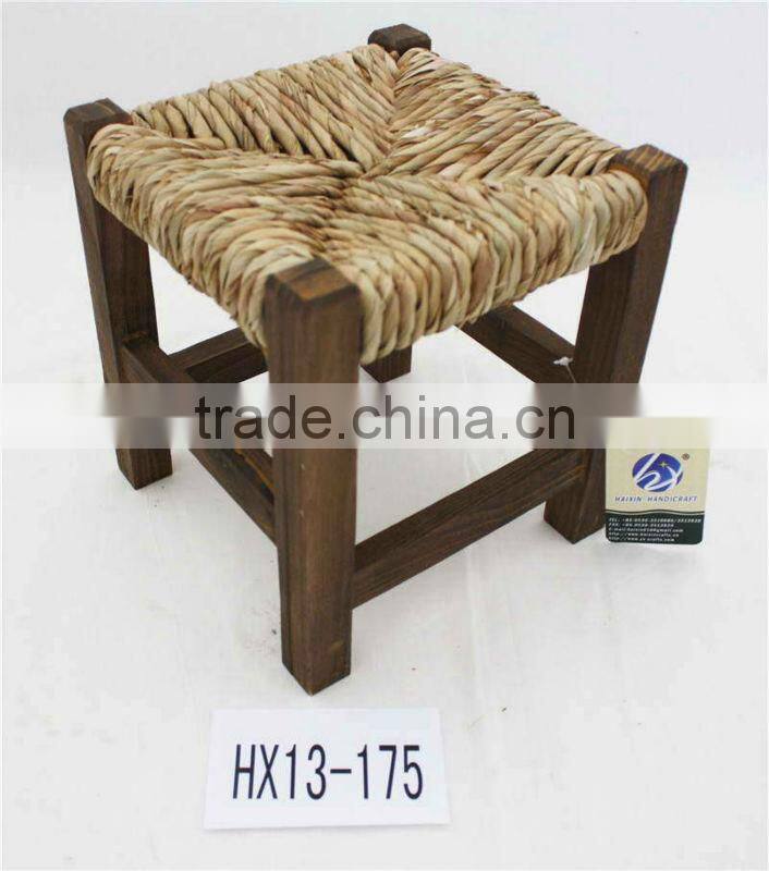Solid wood chair with rush seat