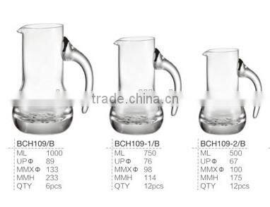 Lead free glass Wine Decanter with handle