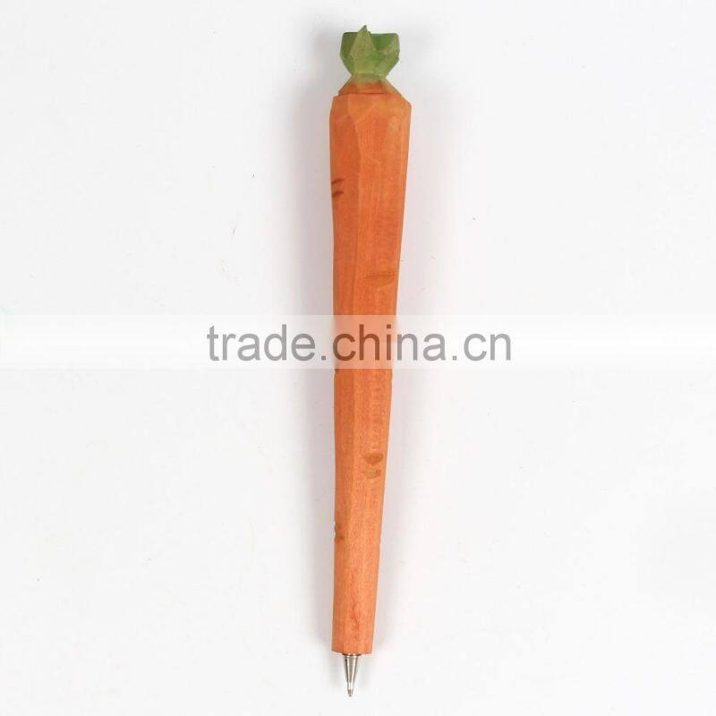 Lovely carrot-shaped wooden ballpoint pen
