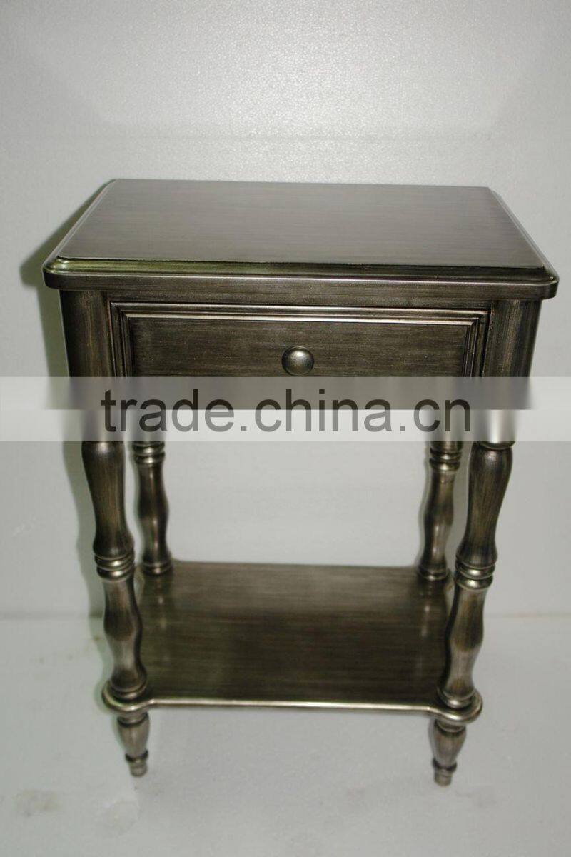 silvery wooden console table
