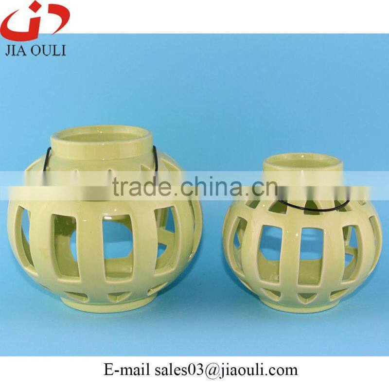 2016 Hot New deisgn green ceramic lantern