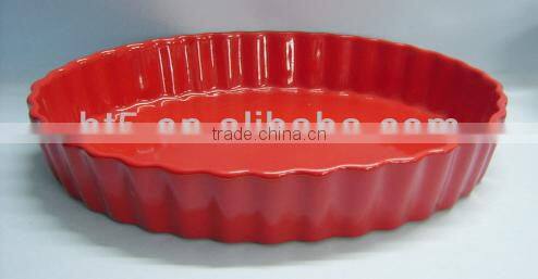 chaozhou 14.9" durable large ceramic cake pie dish