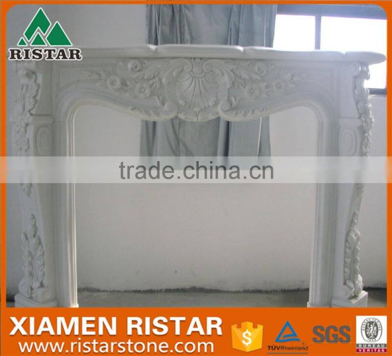 White marble fireplace surround mantel RST-FP-K011