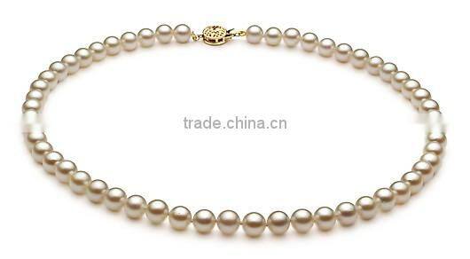 23 inches AAAA 7.5-8mm white color Akoya pearl beads necklace