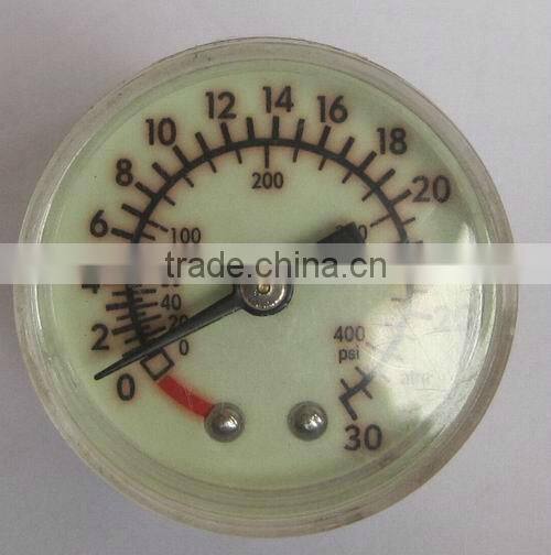 White ABS Plastic Casing Luminous Pressure Gauges