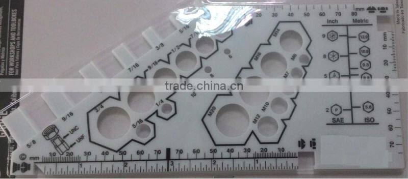 Nut and Bolt Gauge with Patent for Measuring Tool
