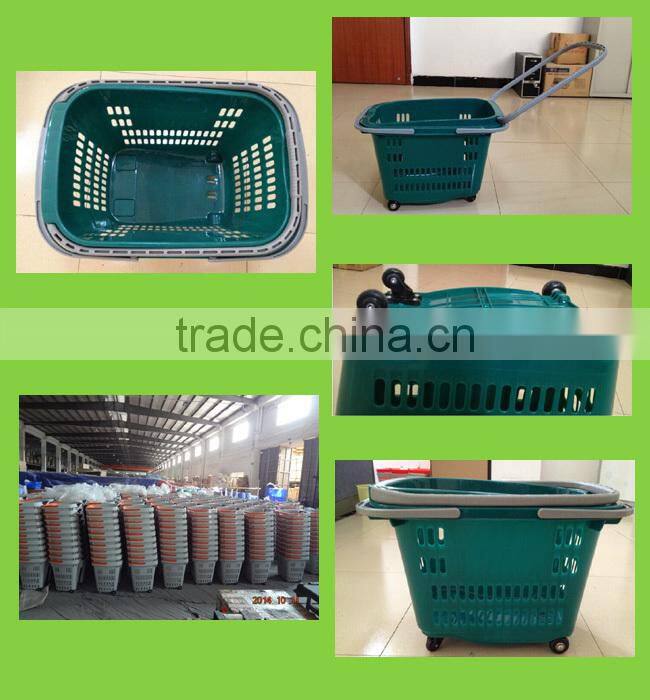 Household Plastic Rolling Basket Cart&Trolley for Sale