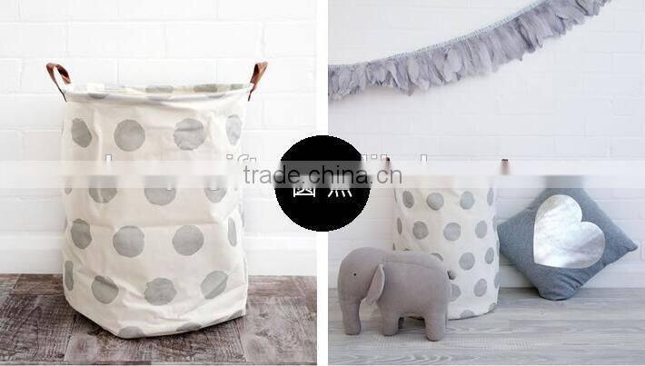 High Quality Canvas Laundry Basket Collapsible Kids Art Storage Systems With Handle