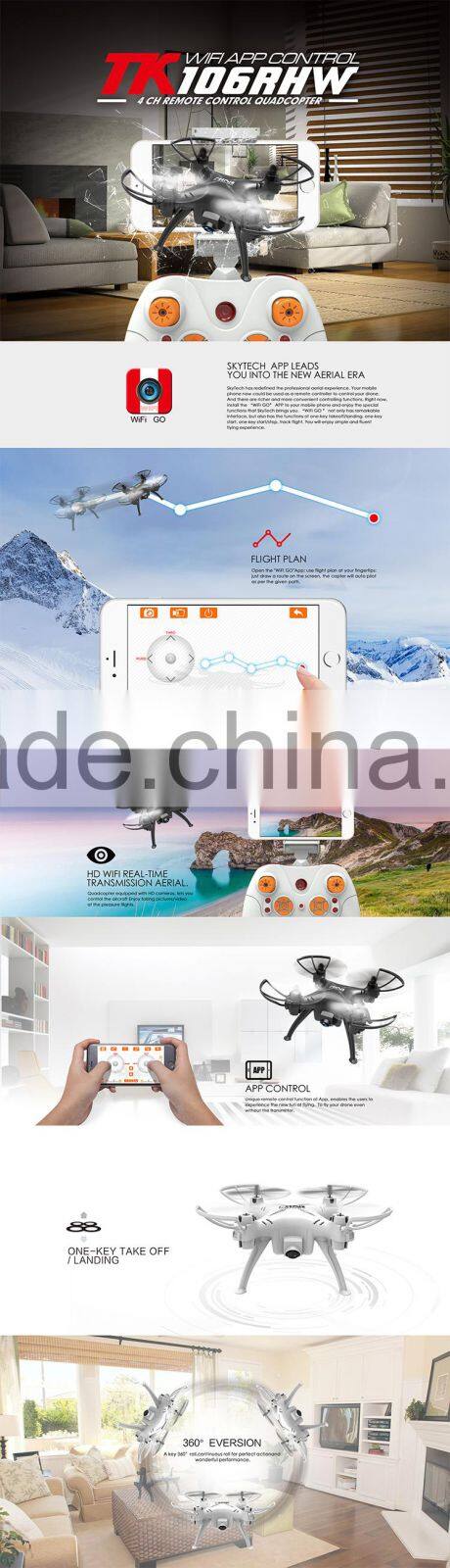 2017 new type 2.4g quadrocopter with camera hot sale