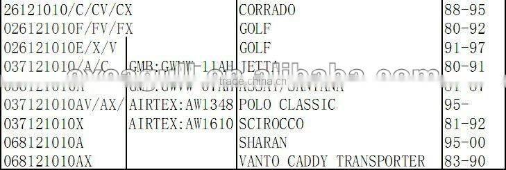 high quality VOKSWAGEN auto water pump 26121010C