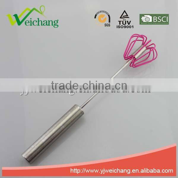WCW061 Stainless Steel Rotary Egg Whisk, Egg beater,Stainless Steel Wire Manual Whisk Rotary Egg Beater Hand Mixer Kitchen Gadge