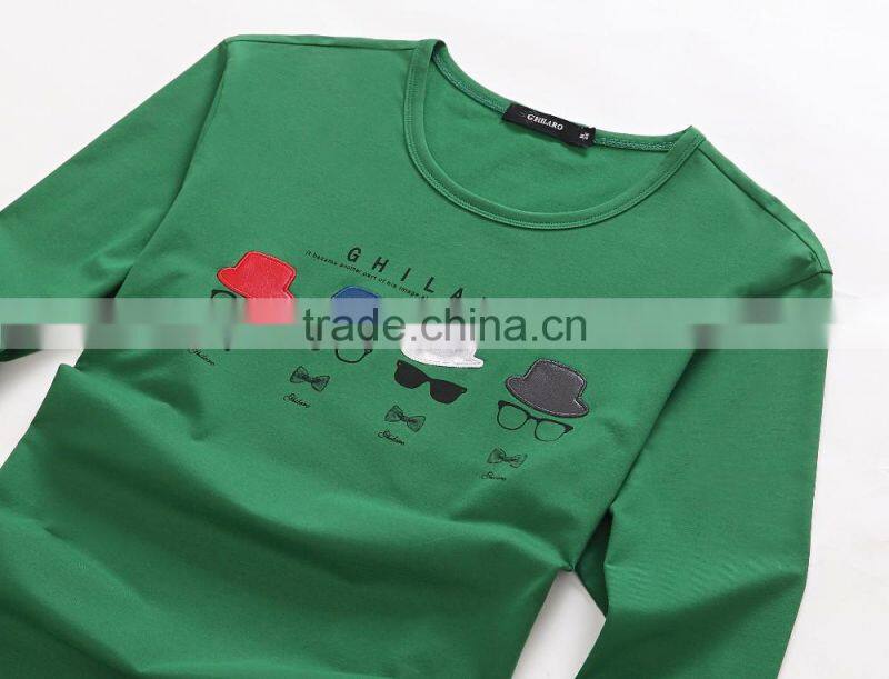 mens cheap brand fashion long sleeve plain cotton t shirt