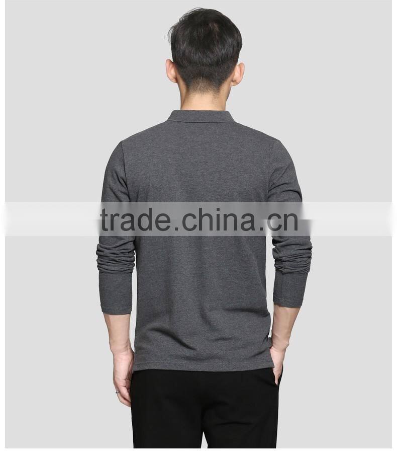 100% cotton long sleeve mens slim fit printing embroidery plain blank polo t-shirt