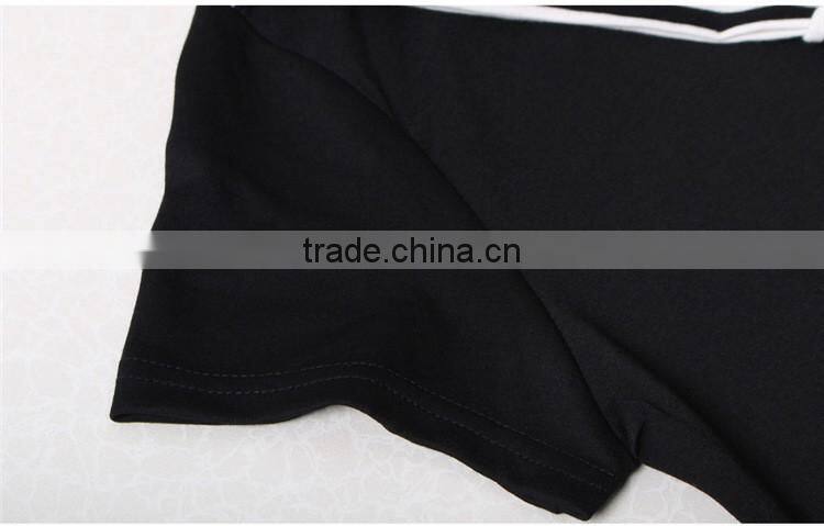 Fashion apparel short sleeve fake sailor dress plain black a-line skirt