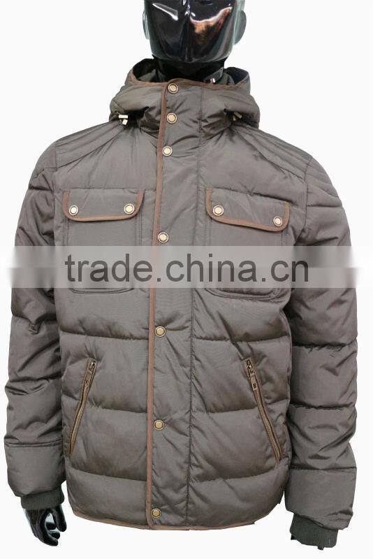European fashion winter clothes men padded winter coat with hood
