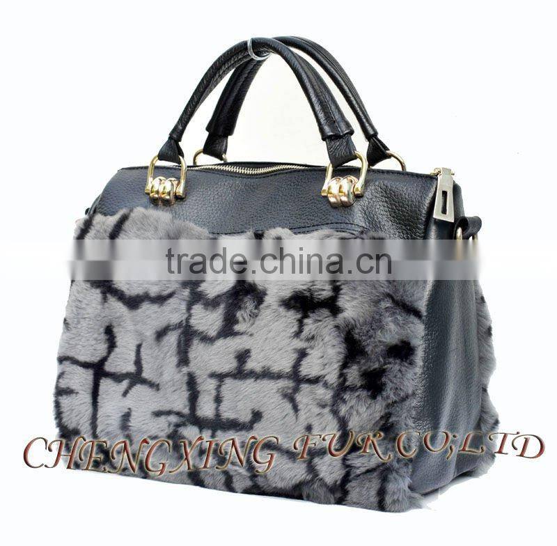 CX-H-46 New Style Fashion Women Rex Rabbit Fur Tote Bags Wholesale