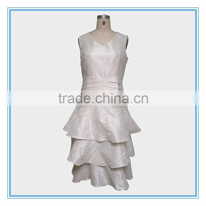 Fashion Business Suit 3/4 Sleeve Bolero+Dress Suit Flare Embroidery Skirt Sweep