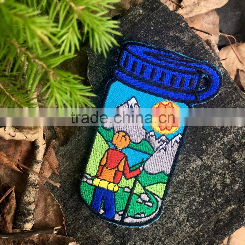 Custom high quality embroidered Cartoon cup patch for clothes embroidery patch made in china choose size/color