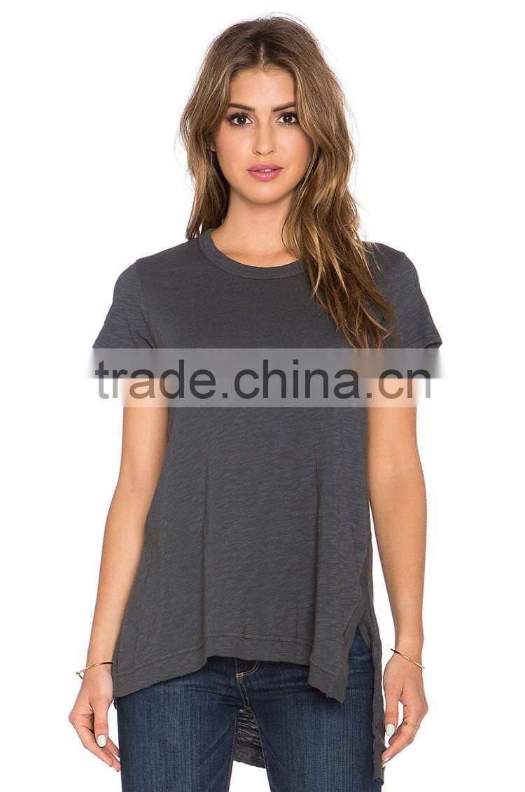 Quality round neck t shirt wholesale plain grey t shirt designing online