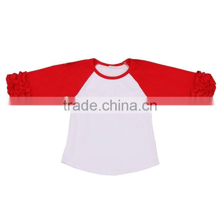 Wholesale children wear Icing Ruffle Raglan Shirt Baseball Shirt Long sleeve children's boutique clothing
